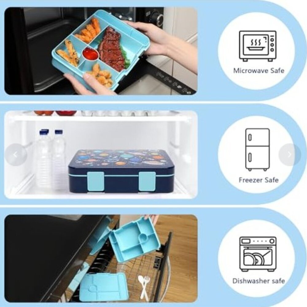 NEW ASTRONAUT BACKPACK BENTO LUNCH BOX SET 6 PCS BOOKBAG - Picture 9 of 16